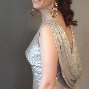 Silver/gold floor length dress